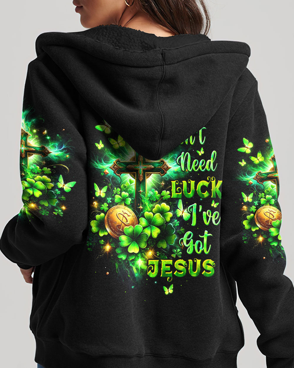 I Don't Need Luck I've got Jesus Patrick's Day Women's All Over Print Shirt - Tltw0501243, easychoo.com