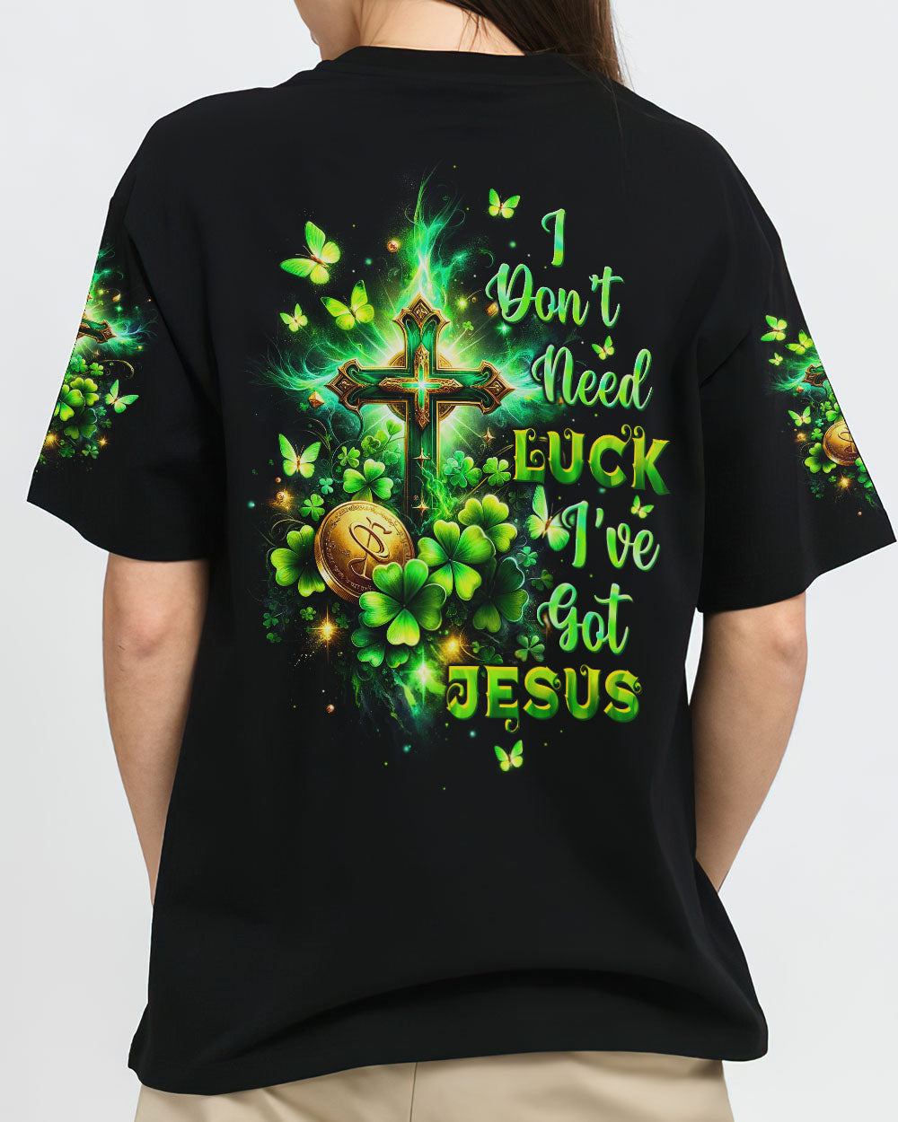 I Don't Need Luck I've got Jesus Patrick's Day Women's All Over Print Shirt - Tltw0501243, easychoo.com