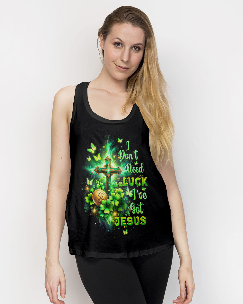 I Don't Need Luck I've got Jesus Patrick's Day Women's All Over Print Shirt - Tltw0501243, easychoo.com