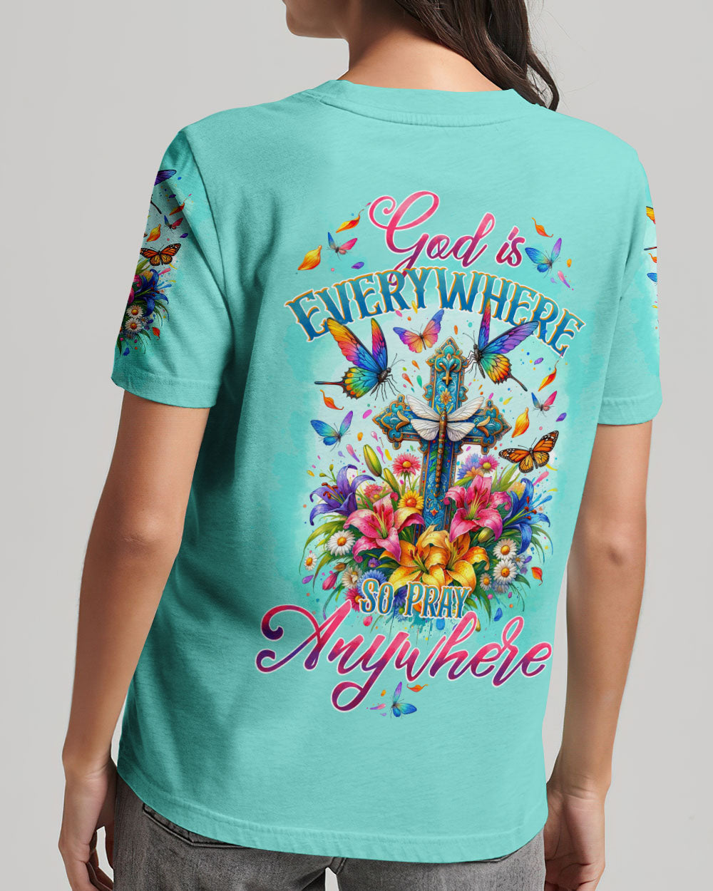 God Is Everywhere Women' All Over Print Shirt - Tytd0212232, easychoo.com