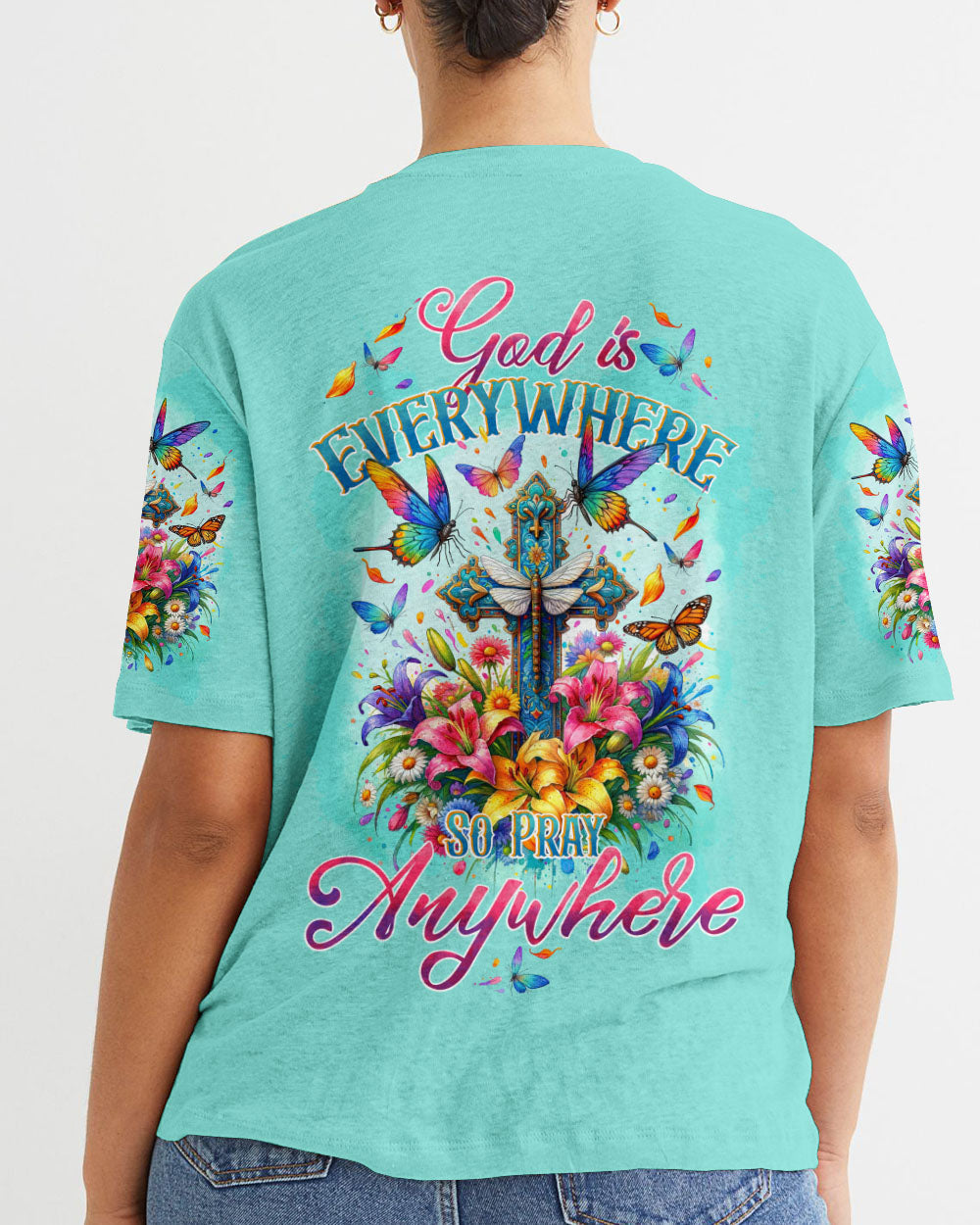 God Is Everywhere Women' All Over Print Shirt - Tytd0212232, easychoo.com