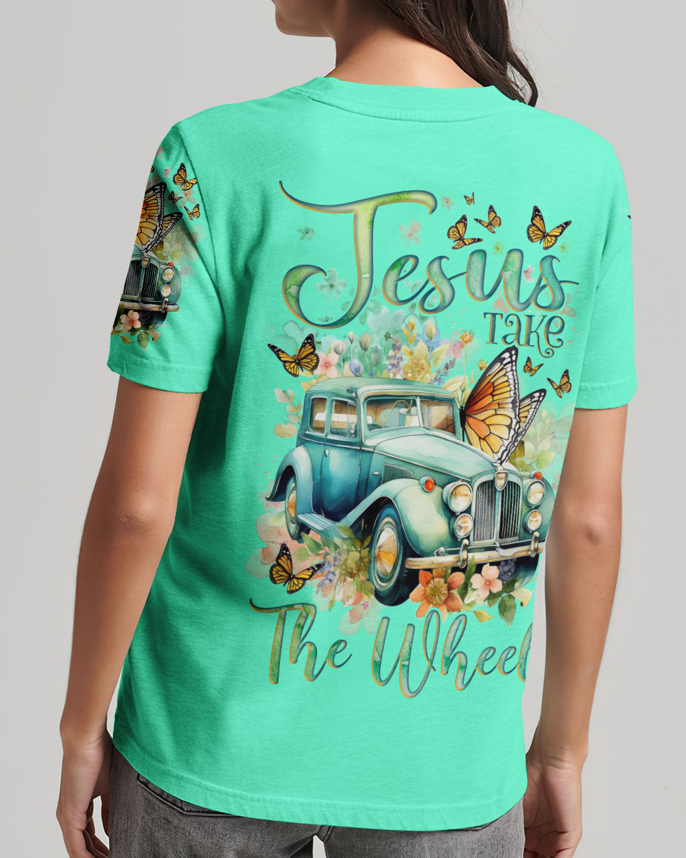 Jesus Take The Wheel Women's All Over Print Shirt - Tlnz1811232, easychoo.com