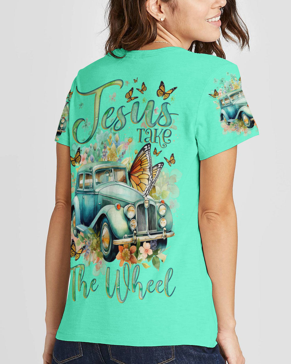 Jesus Take The Wheel Women's All Over Print Shirt - Tlnz1811232, easychoo.com