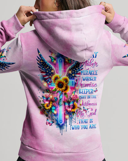 Way Maker Miracle Worker Cross Wings Flower Women's All Over Print Shirt - Tltr1312234, easychoo.com