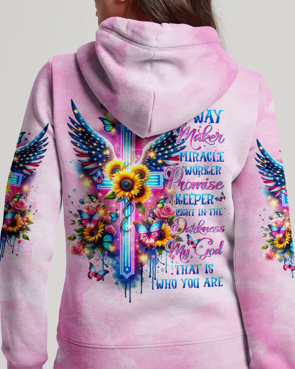 Way Maker Miracle Worker Cross Wings Flower Women's All Over Print Shirt - Tltr1312234, easychoo.com