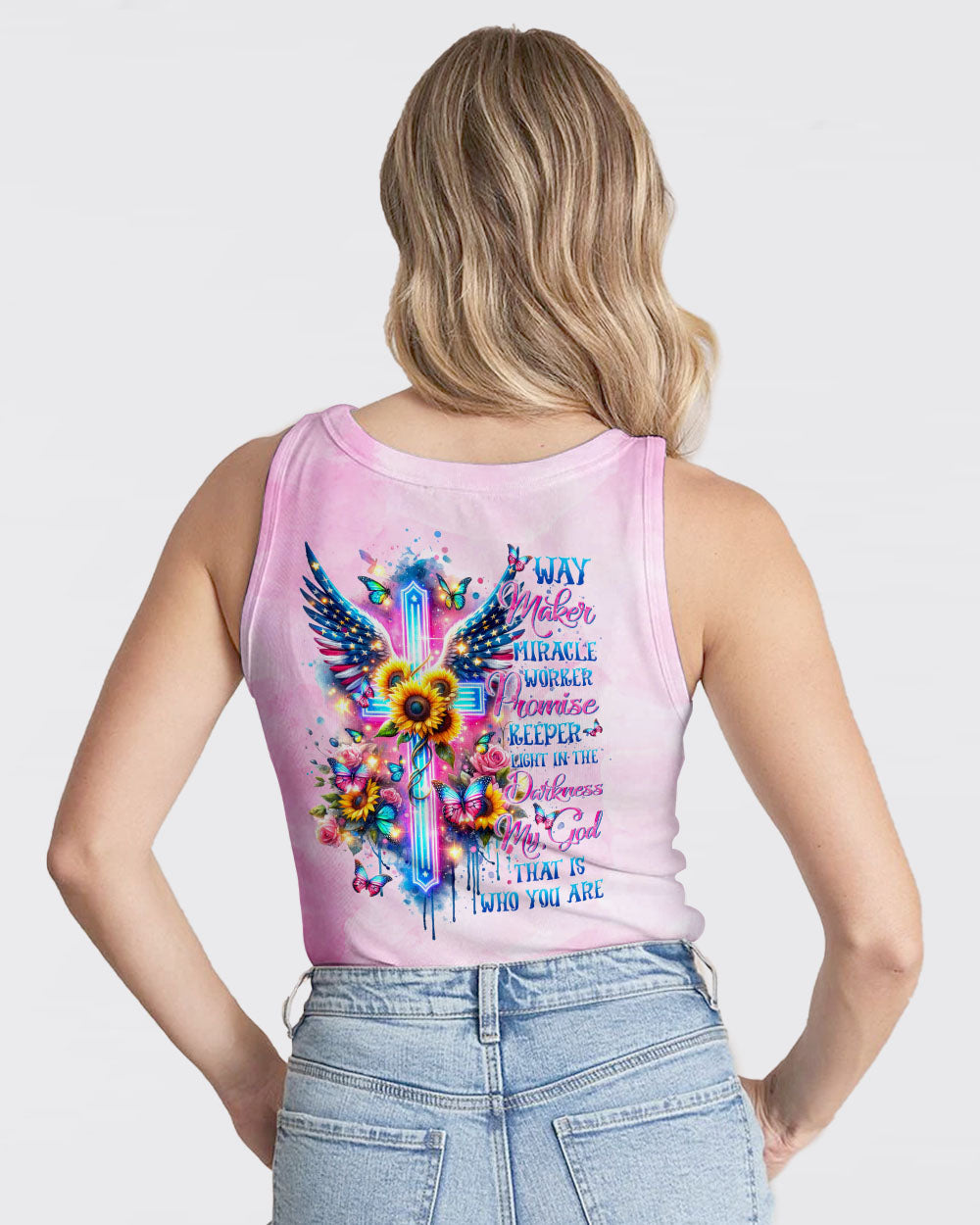 Way Maker Miracle Worker Cross Wings Flower Women's All Over Print Shirt - Tltr1312234, easychoo.com