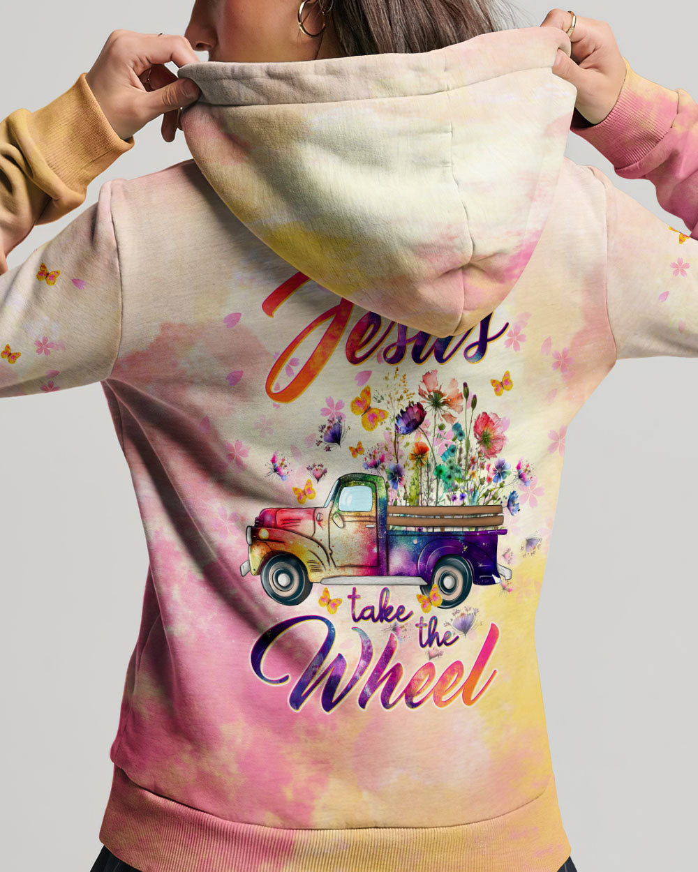 Jesus Take The Wheel Truck Floral Women's All Over Print Shirt - Tltw0212233, easychoo.com