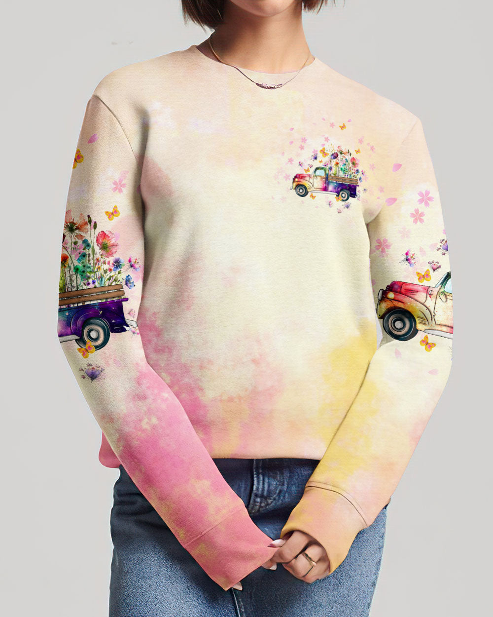 Jesus Take The Wheel Truck Floral Women's All Over Print Shirt - Tltw0212233, easychoo.com