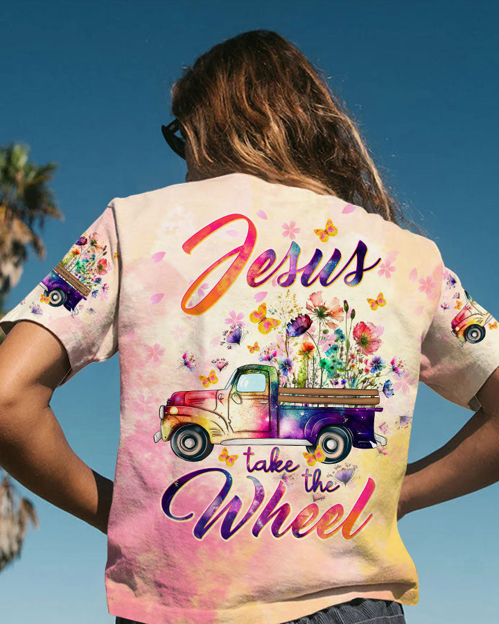 Jesus Take The Wheel Truck Floral Women's All Over Print Shirt - Tltw0212233, easychoo.com