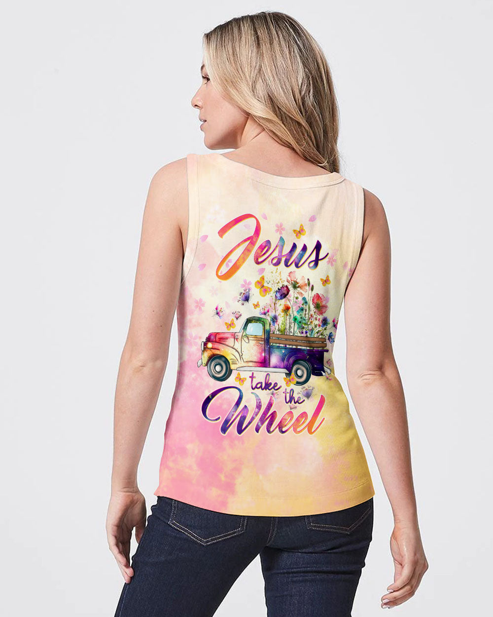 Jesus Take The Wheel Truck Floral Women's All Over Print Shirt - Tltw0212233, easychoo.com
