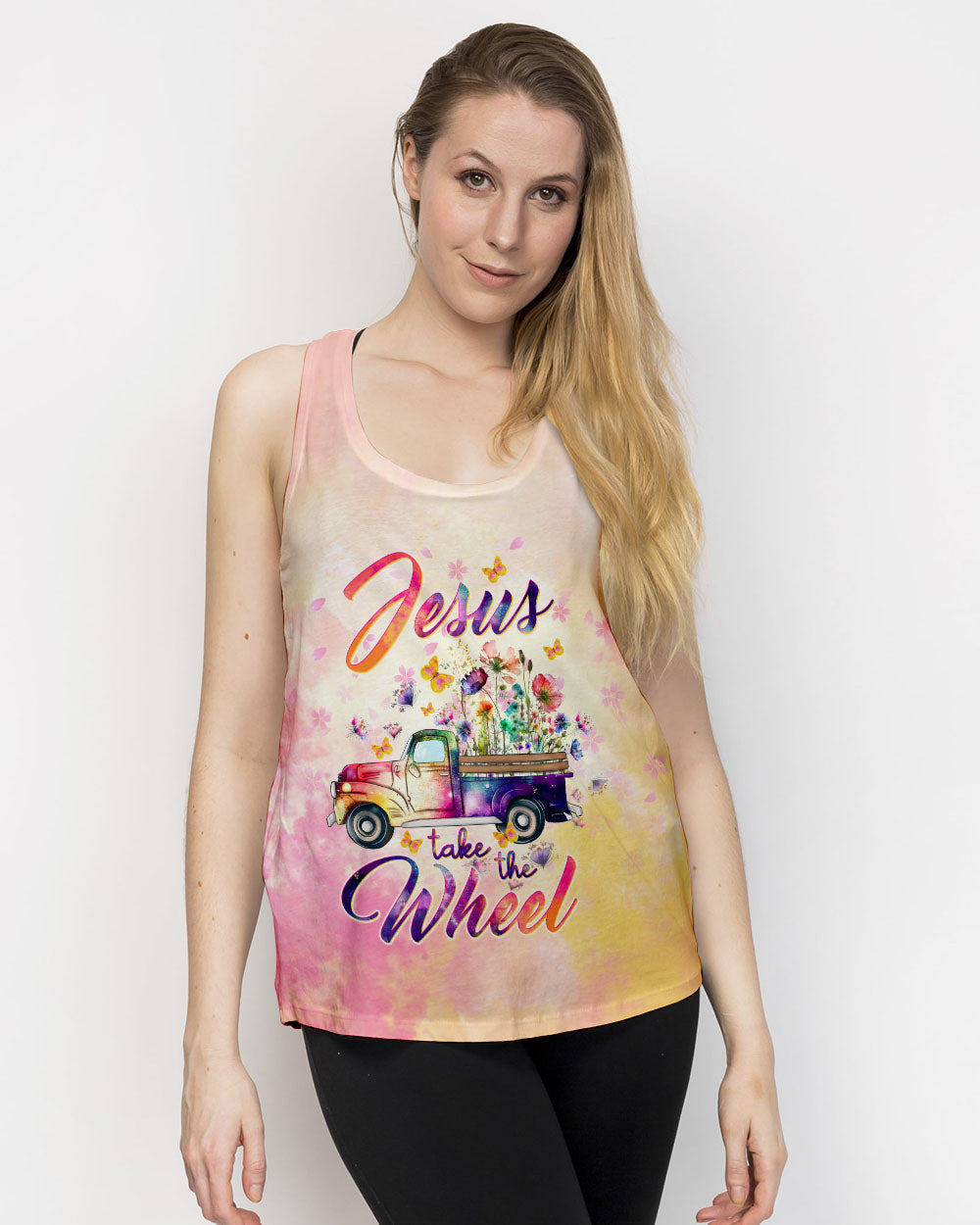 Jesus Take The Wheel Truck Floral Women's All Over Print Shirt - Tltw0212233, easychoo.com