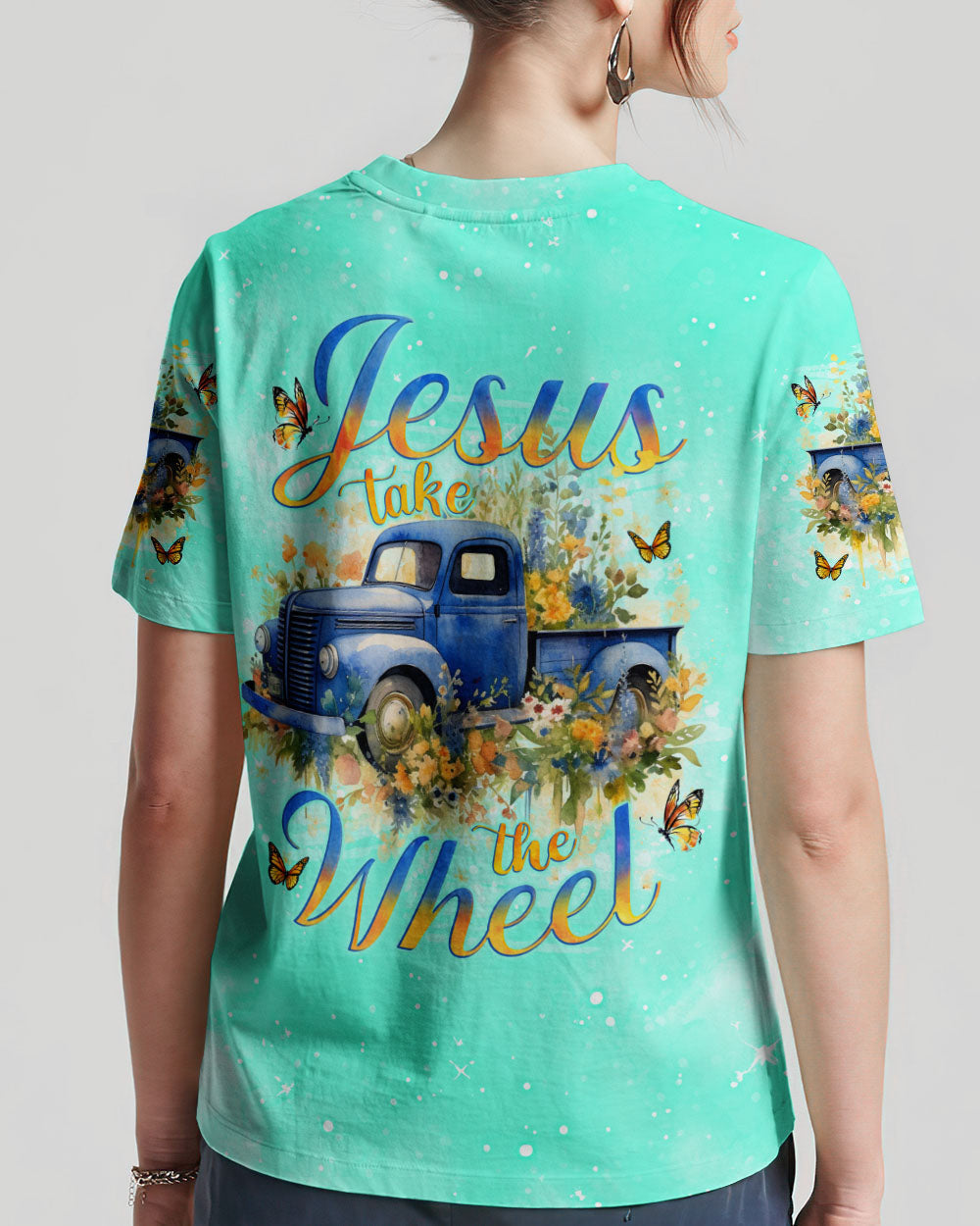 Jesus Take The Wheel Truck Women's All Over Print Shirt - Tlno0212233, easychoo.com