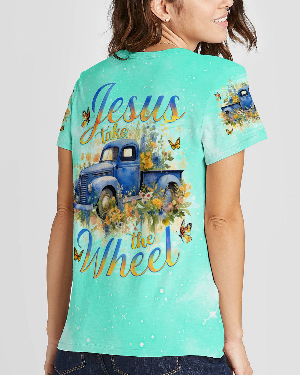 Jesus Take The Wheel Truck Women's All Over Print Shirt - Tlno0212233, easychoo.com