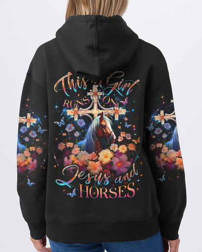 Runs On Jesus And Horses Women's All Over Print Shirt - Yhlt0612233, easychoo.com