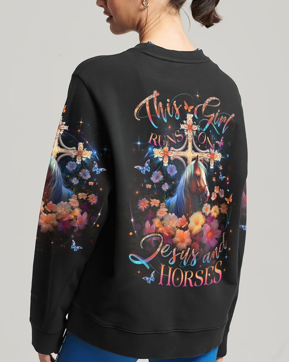 Runs On Jesus And Horses Women's All Over Print Shirt - Yhlt0612233, easychoo.com