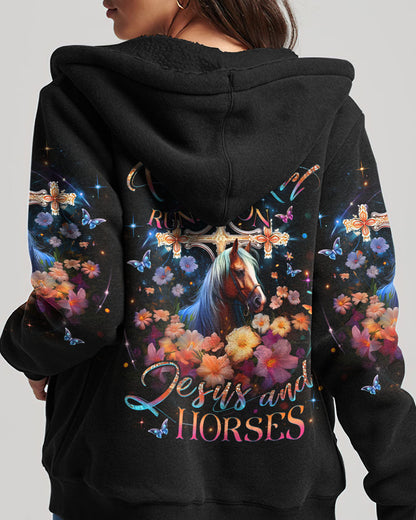 Runs On Jesus And Horses Women's All Over Print Shirt - Yhlt0612233, easychoo.com