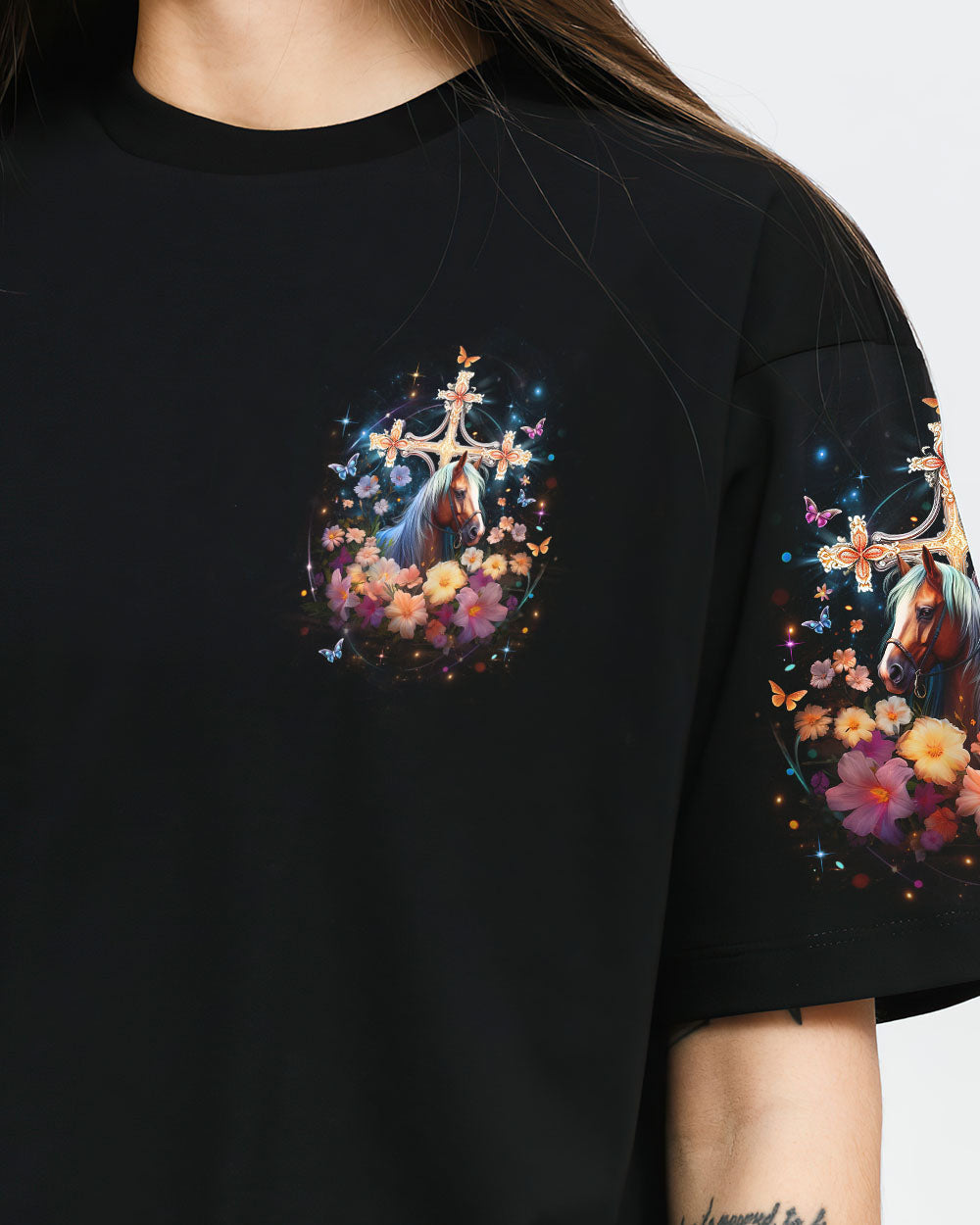 Runs On Jesus And Horses Women's All Over Print Shirt - Yhlt0612233, easychoo.com