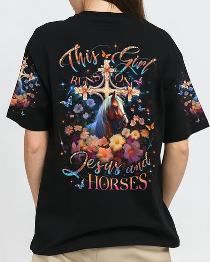 Runs On Jesus And Horses Women's All Over Print Shirt - Yhlt0612233, easychoo.com