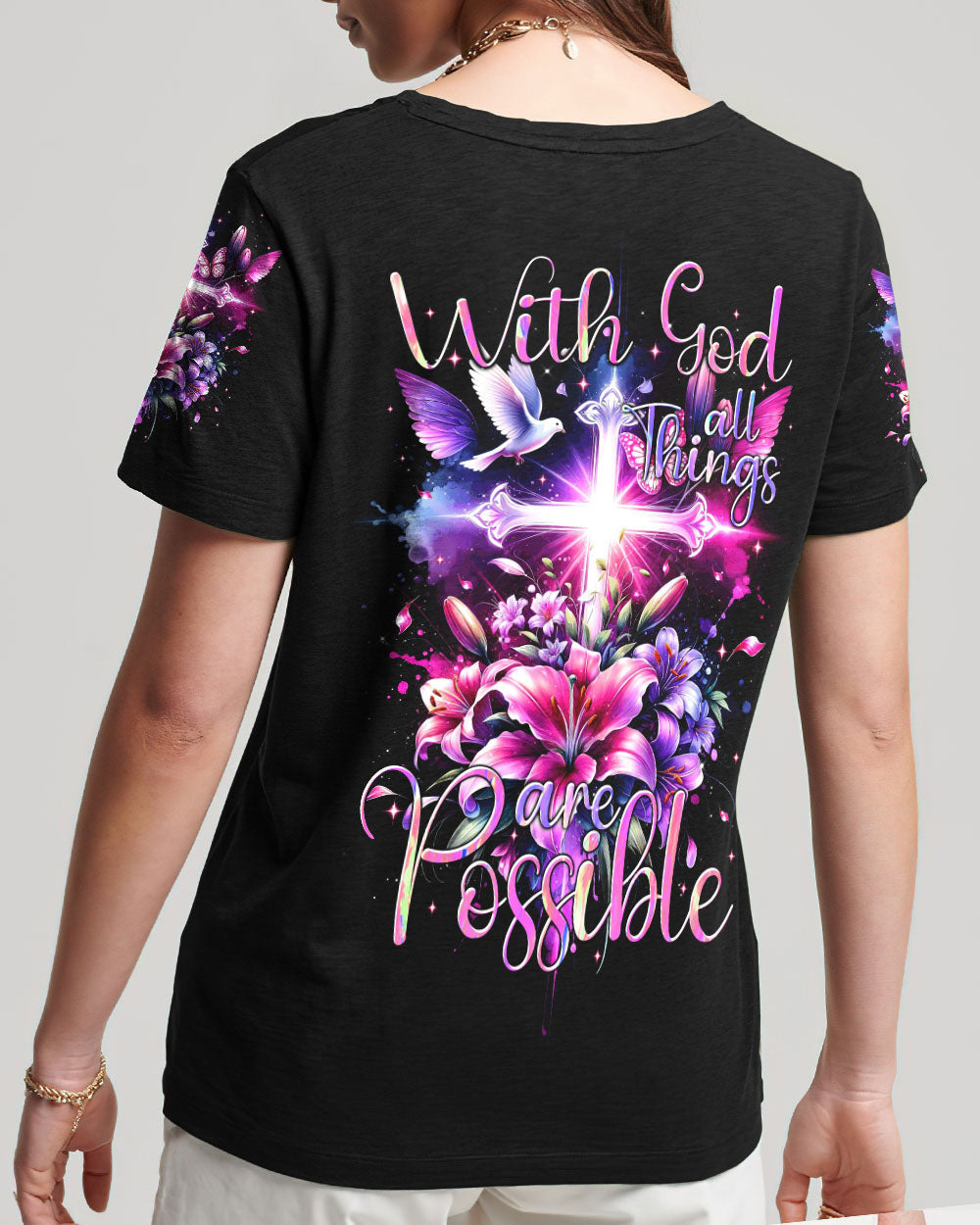 With God All Things Are Possible Women's All Over Print Shirt - Tytm1111233, easychoo.com