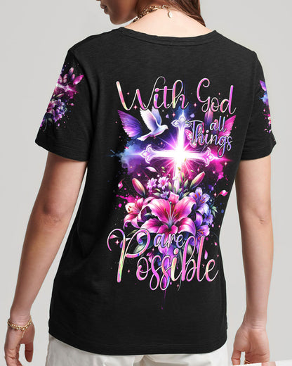With God All Things Are Possible Women's All Over Print Shirt - Tytm1111233, easychoo.com
