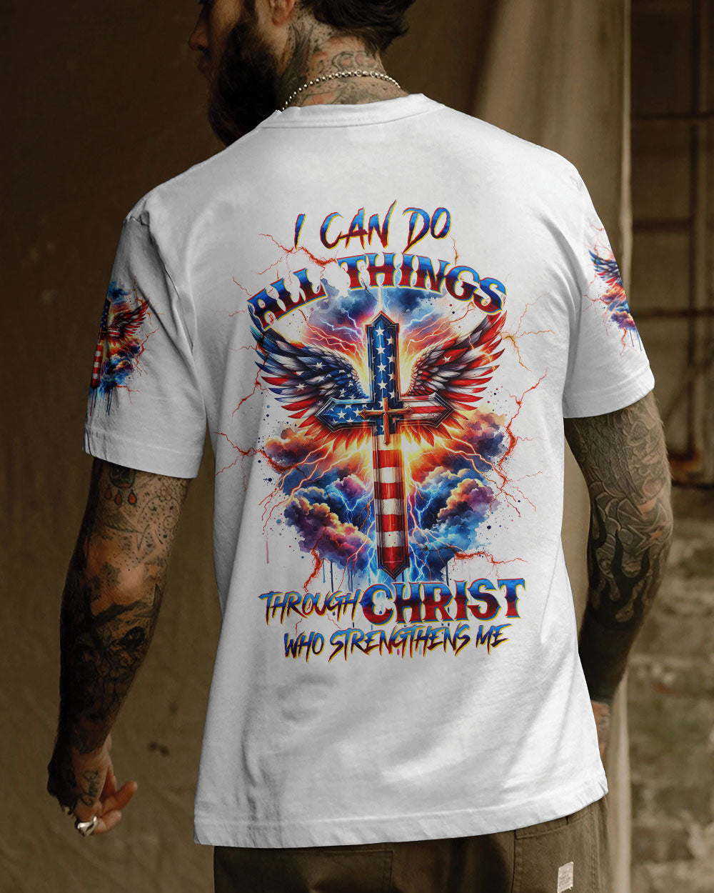 I Can Do All Things Cross Wings Men's All Over Print Shirt - Tltw3001243, easychoo.com