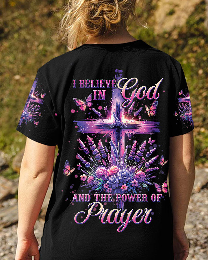 I Believe In God Lavender Women's All Over Print Shirt - Tltw1101243, easychoo.com
