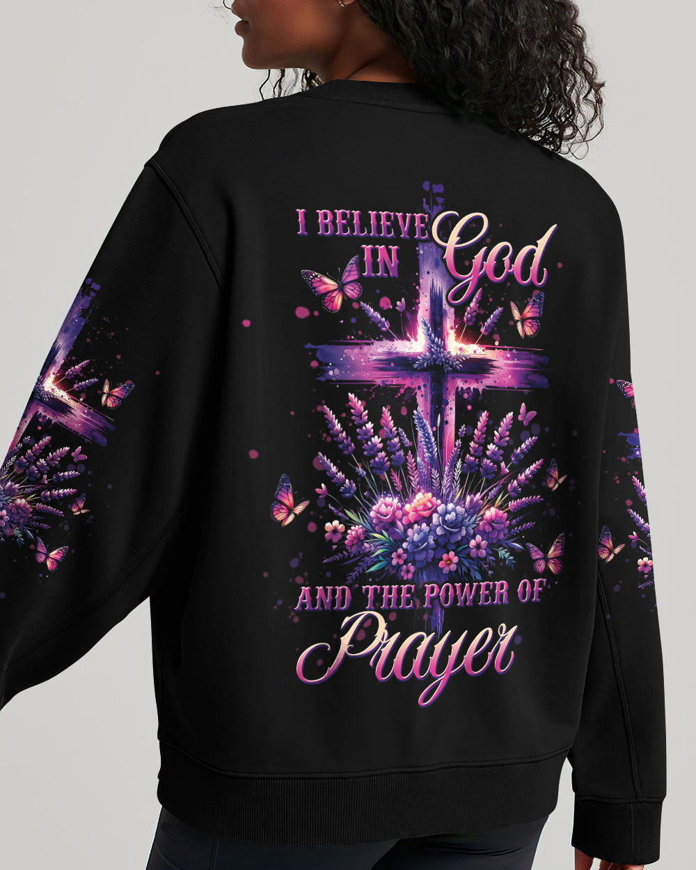 I Believe In God Lavender Women's All Over Print Shirt - Tltw1101243, easychoo.com