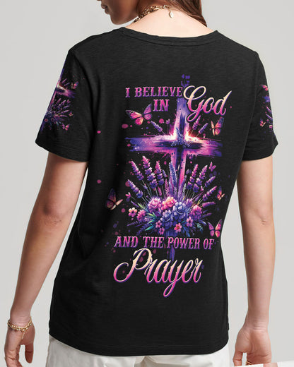 I Believe In God Lavender Women's All Over Print Shirt - Tltw1101243, easychoo.com