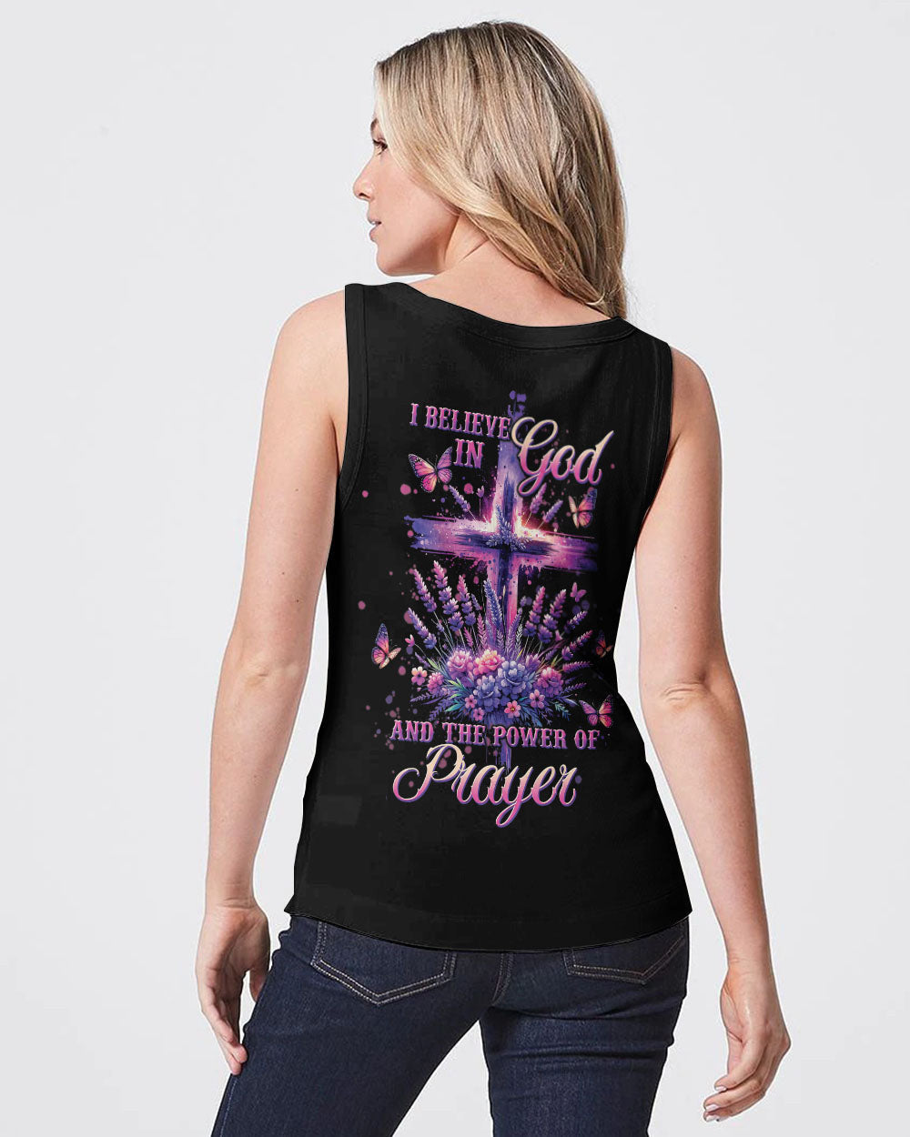 I Believe In God Lavender Women's All Over Print Shirt - Tltw1101243, easychoo.com
