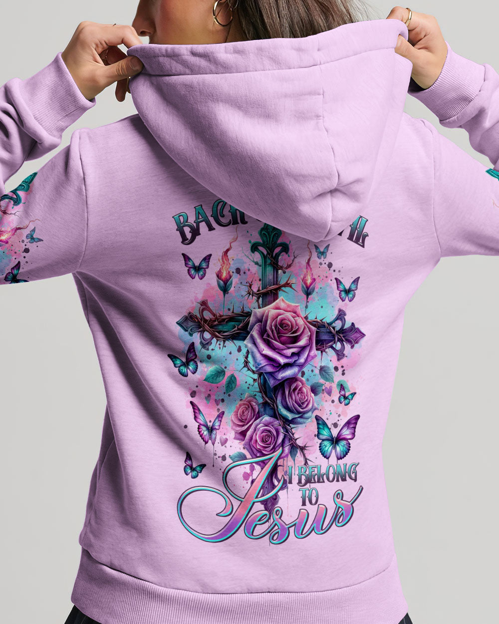 I Belong To Jesus Cross Rose Women's All Over Print Shirt - Tltr2401241, easychoo.com