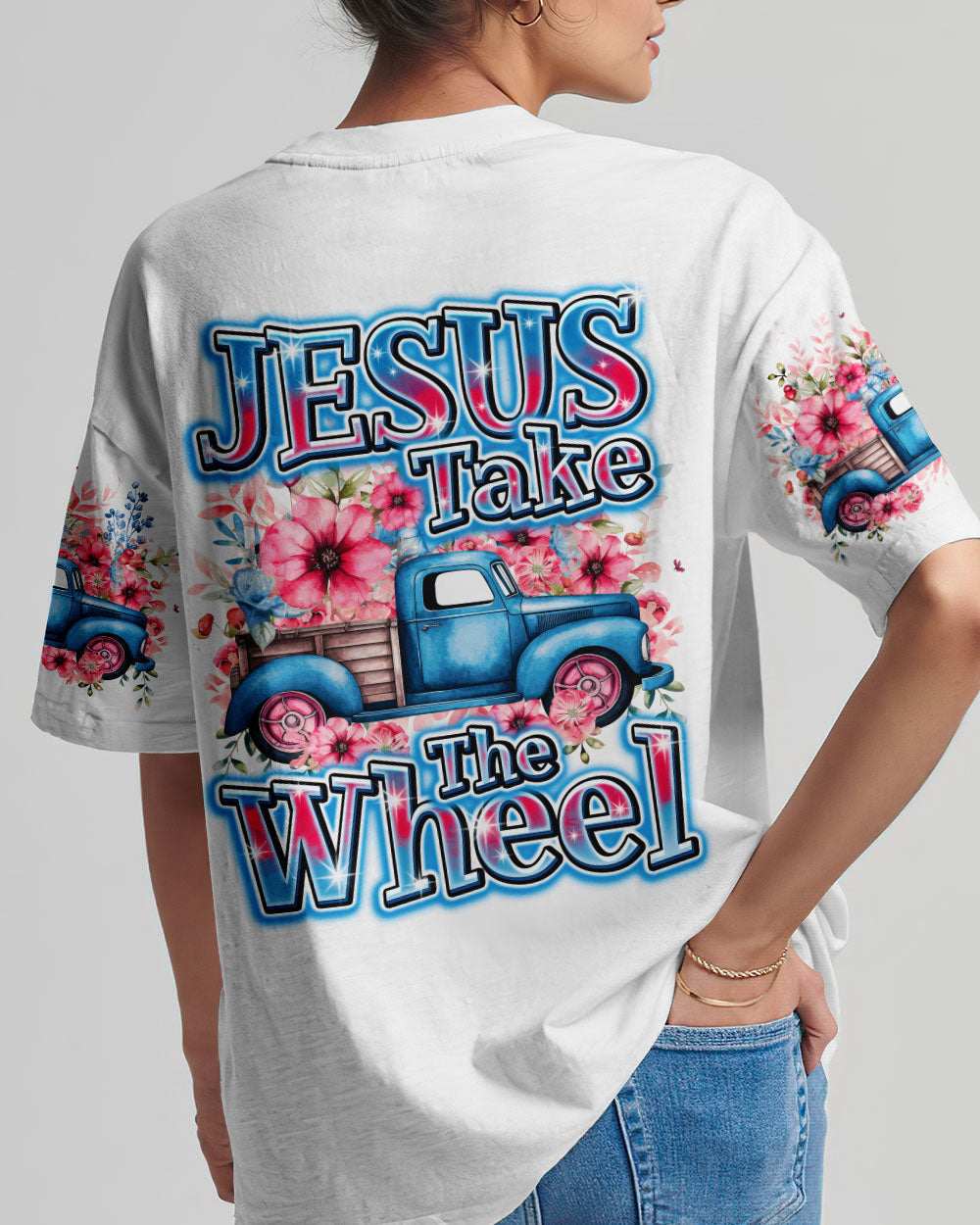 Jesus Take The Wheel Women's All Over Print Shirt - Ty1112231, easychoo.com