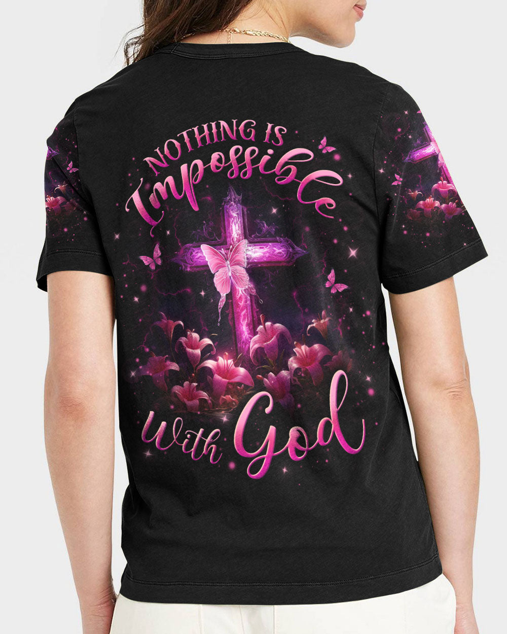 Nothing Is Impossible With God Women's All Over Print Shirt - Yhln1201242, easychoo.com