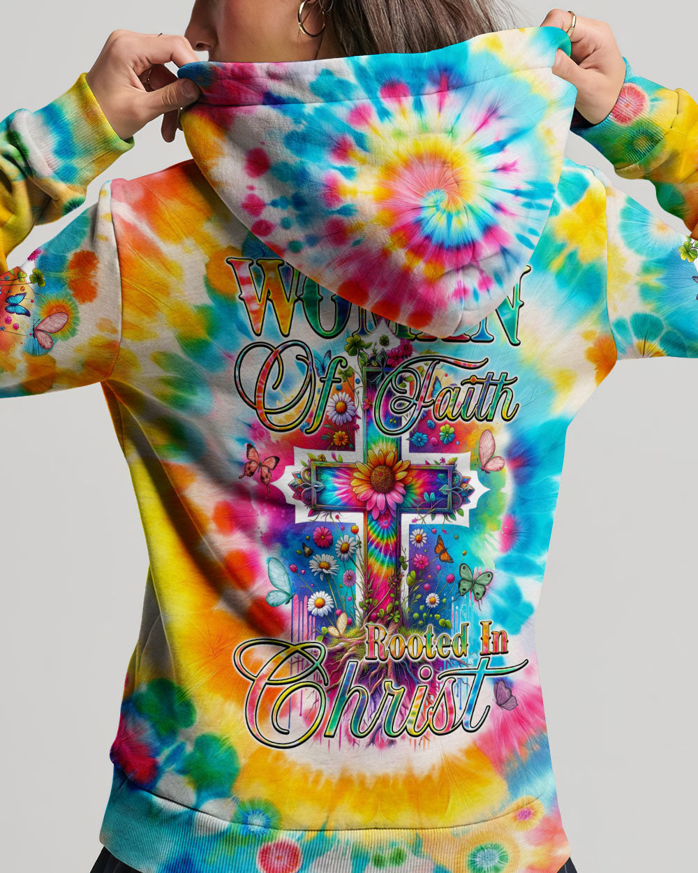 Woman Of Faith Rooted In Christ Tie Dye Women's All Over Print Shirt - Tyqy2001242, easychoo.com