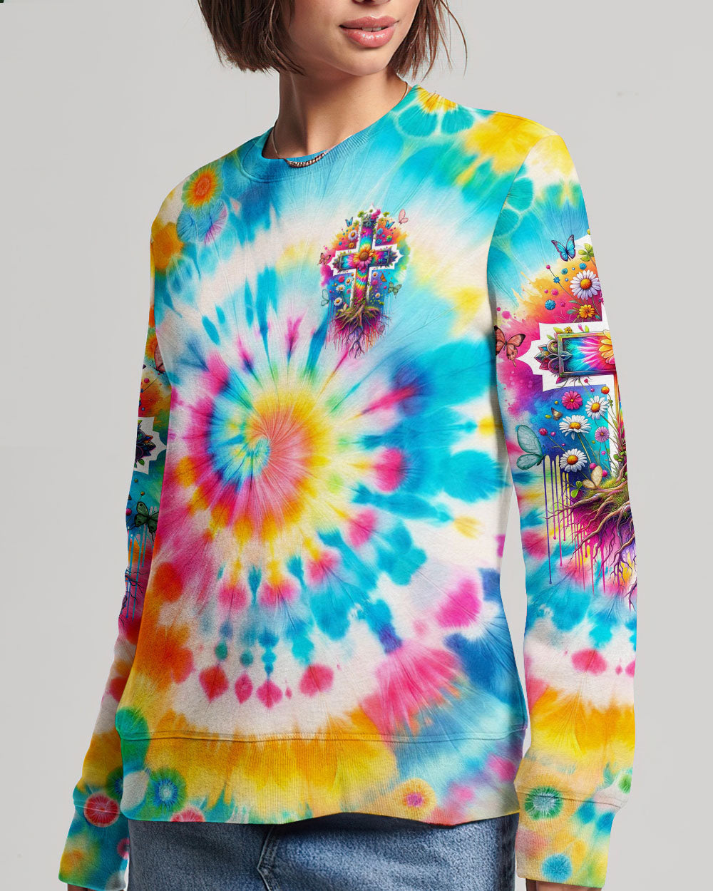 Woman Of Faith Rooted In Christ Tie Dye Women's All Over Print Shirt - Tyqy2001242, easychoo.com