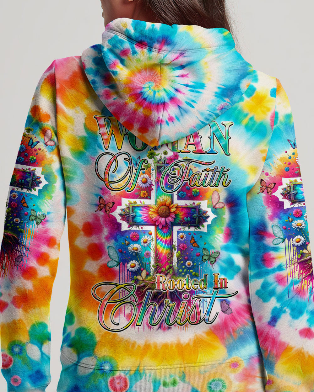 Woman Of Faith Rooted In Christ Tie Dye Women's All Over Print Shirt - Tyqy2001242, easychoo.com