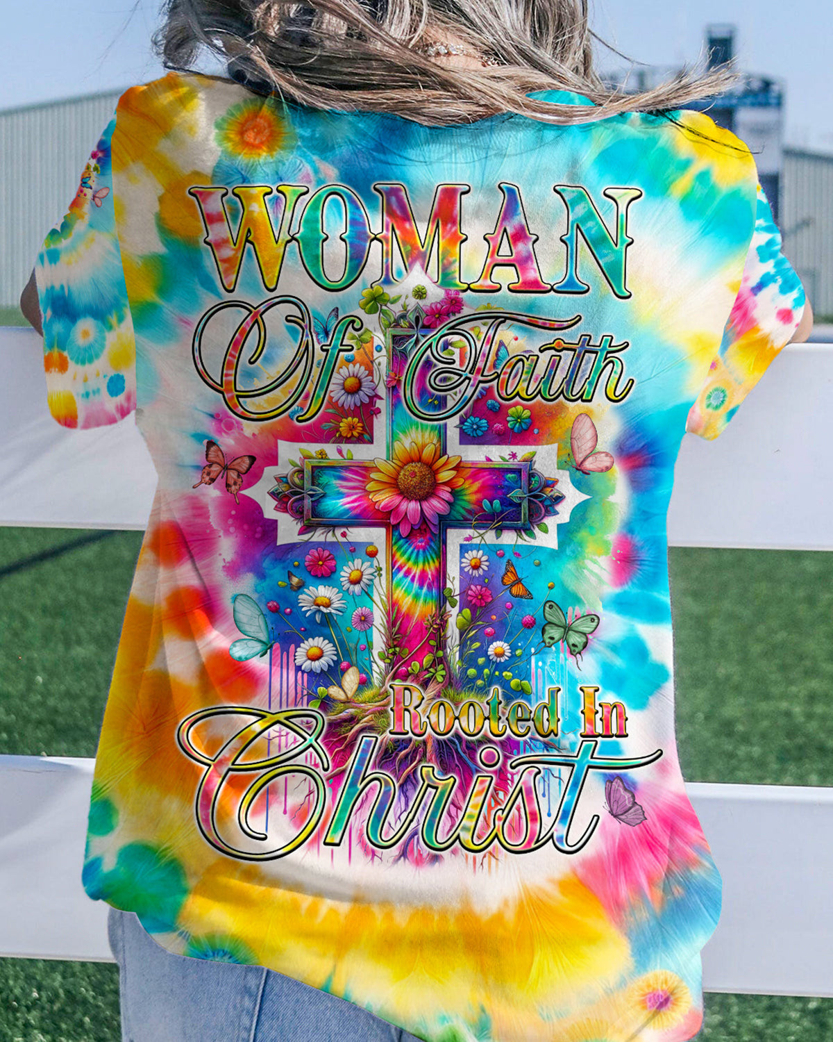 Woman Of Faith Rooted In Christ Tie Dye Women's All Over Print Shirt - Tyqy2001242, easychoo.com