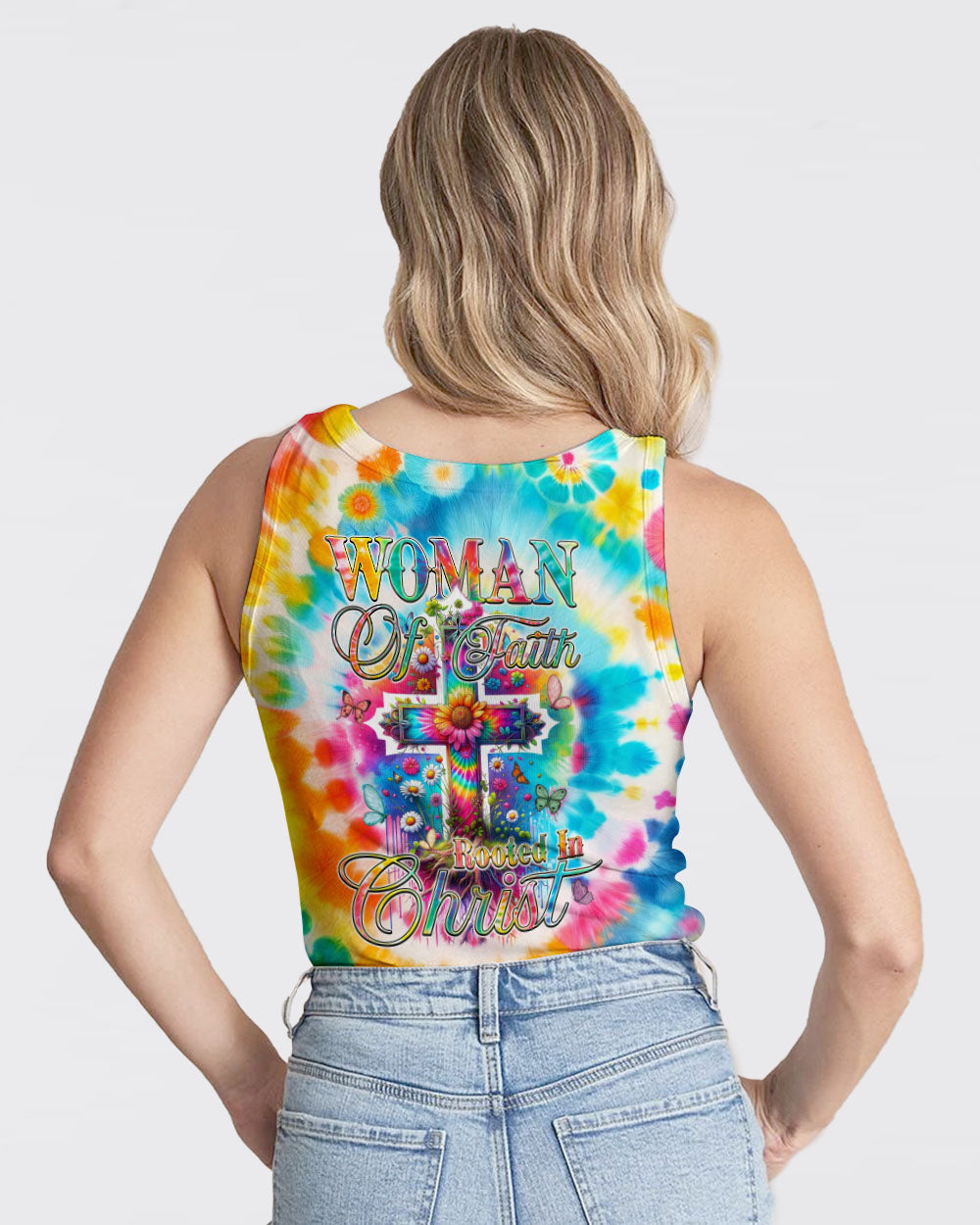 Woman Of Faith Rooted In Christ Tie Dye Women's All Over Print Shirt - Tyqy2001242, easychoo.com