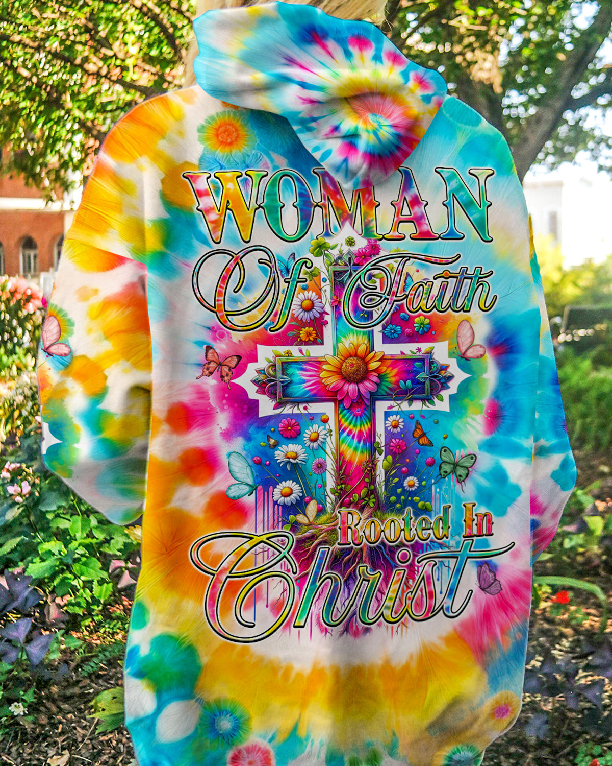 Woman Of Faith Rooted In Christ Tie Dye Women's All Over Print Shirt - Tyqy2001242, easychoo.com