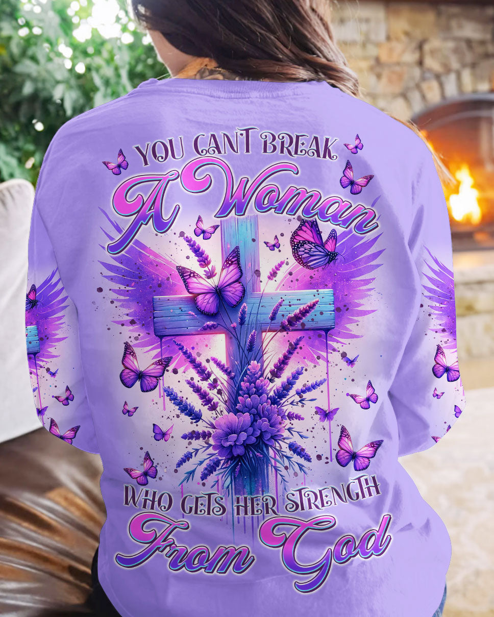 You Can't Break A Woman Cross Wings Purple Women's All Over Print Shirt - Tltr3101241, easychoo.com