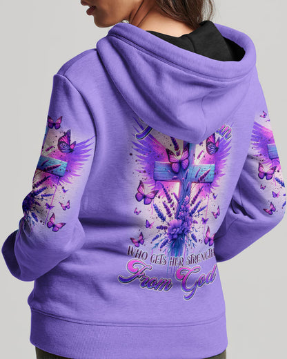 You Can't Break A Woman Cross Wings Purple Women's All Over Print Shirt - Tltr3101241, easychoo.com