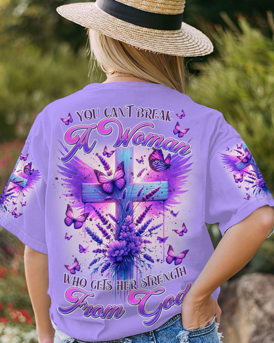 You Can't Break A Woman Cross Wings Purple Women's All Over Print Shirt - Tltr3101241, easychoo.com