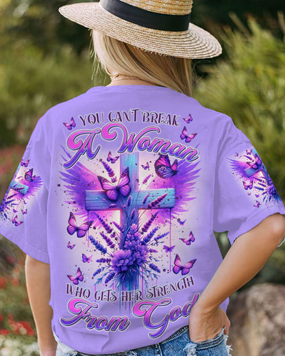 You Can't Break A Woman Cross Wings Purple Women's All Over Print Shirt - Tltr3101241, easychoo.com