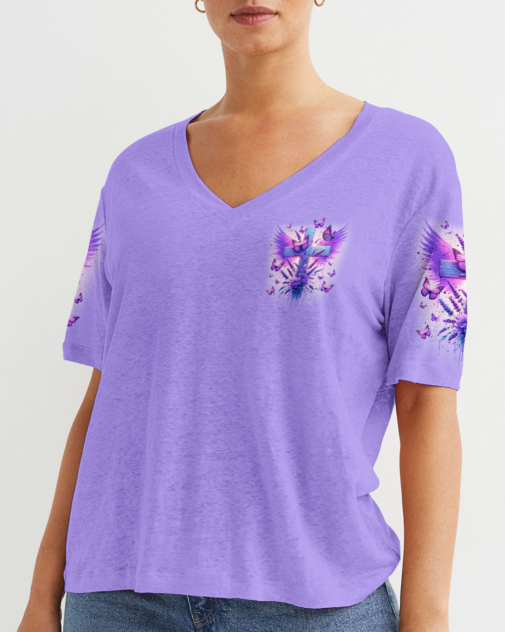 You Can't Break A Woman Cross Wings Purple Women's All Over Print Shirt - Tltr3101241, easychoo.com