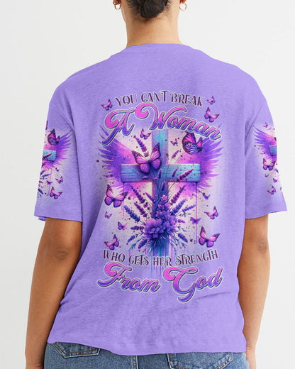 You Can't Break A Woman Cross Wings Purple Women's All Over Print Shirt - Tltr3101241, easychoo.com