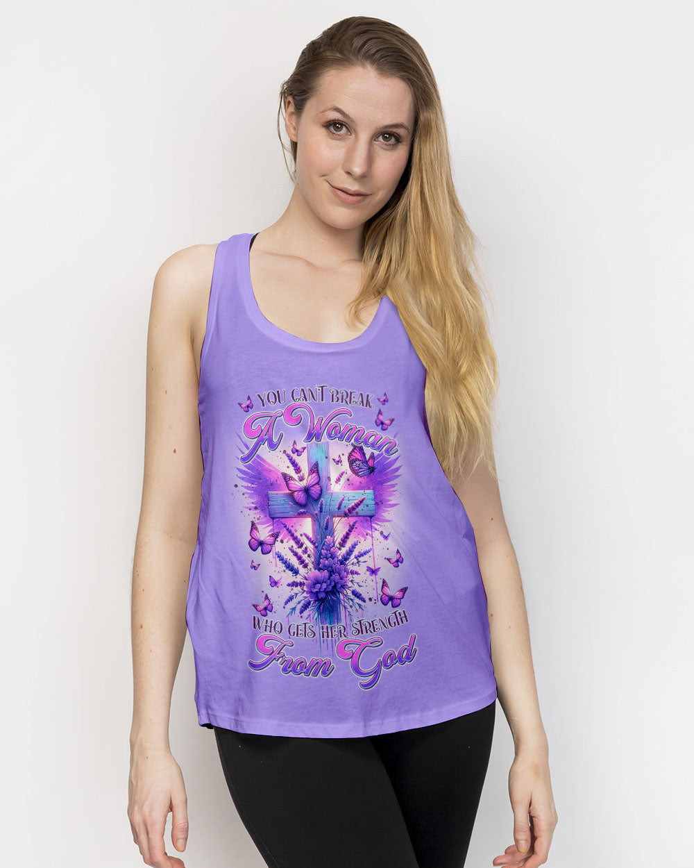 You Can't Break A Woman Cross Wings Purple Women's All Over Print Shirt - Tltr3101241, easychoo.com