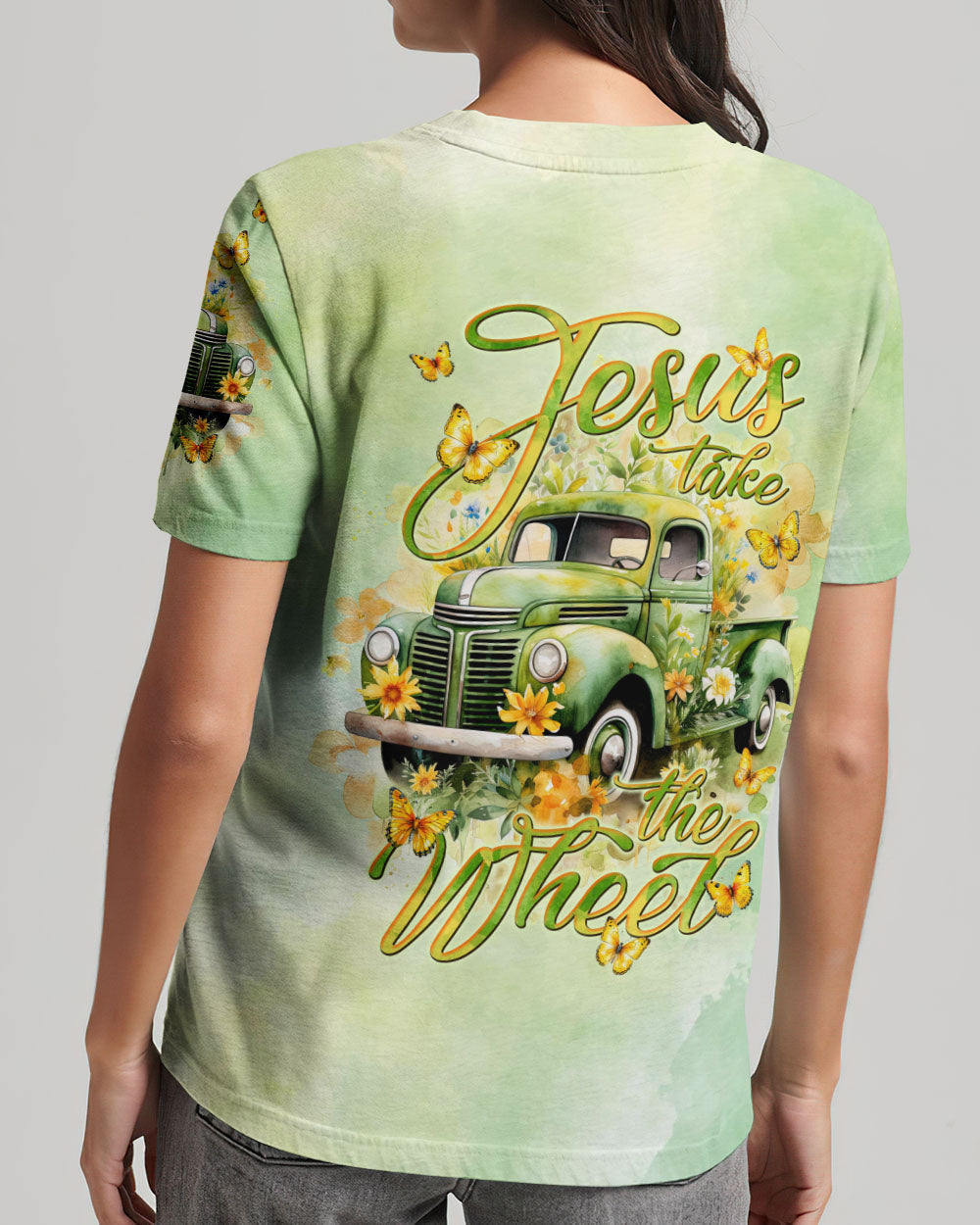 Jesus Take The Wheel Truck Flower Women's All Over Print Shirt - Tlnt2912233, easychoo.com