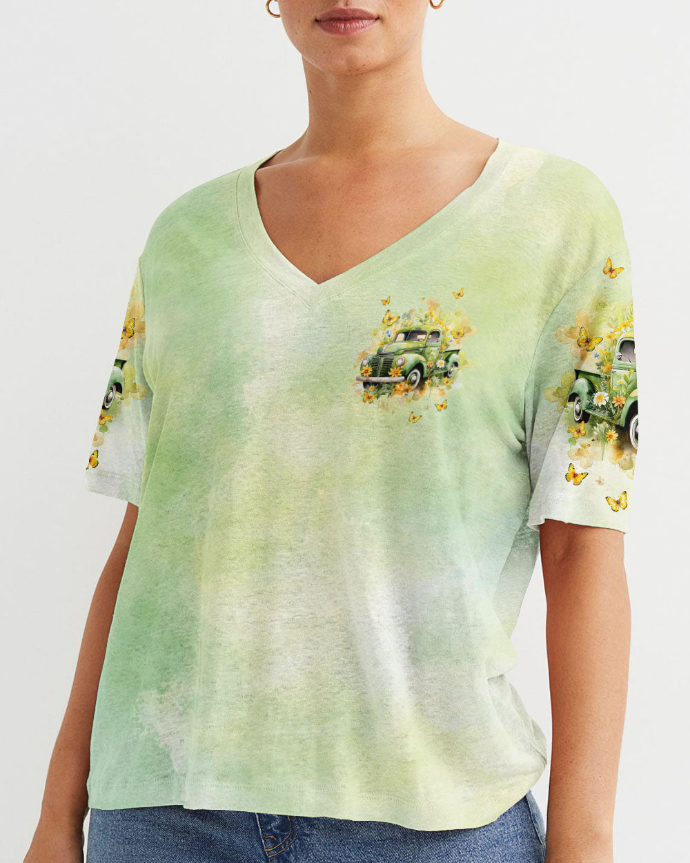 Jesus Take The Wheel Truck Flower Women's All Over Print Shirt - Tlnt2912233, easychoo.com