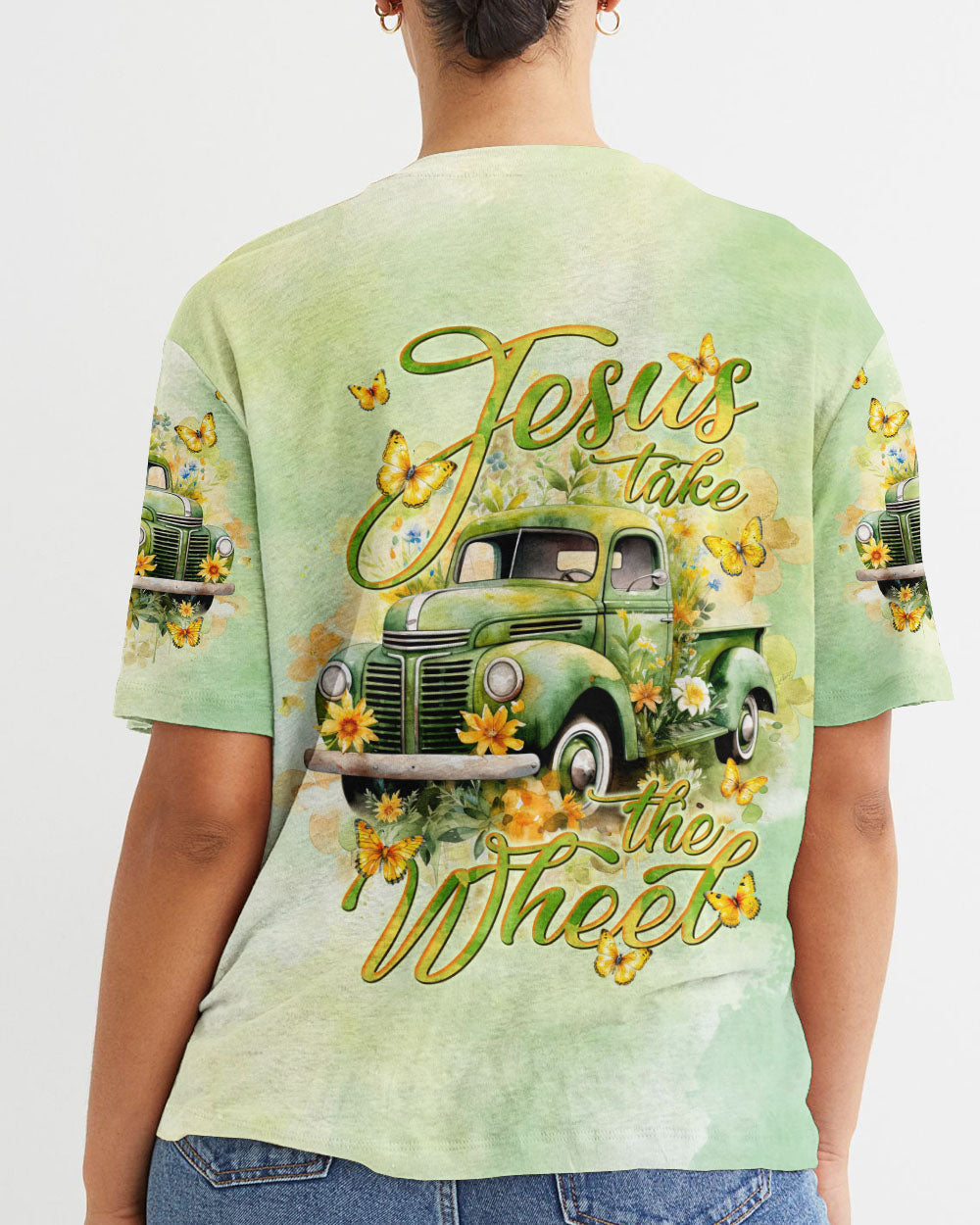 Jesus Take The Wheel Truck Flower Women's All Over Print Shirt - Tlnt2912233, easychoo.com