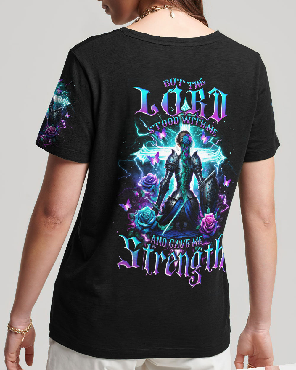 Lord Stood With Me Warrior Women's All Over Print Shirt - Tlno1412234, easychoo.com