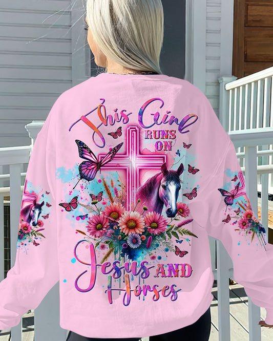 Runs On Jesus And Horses Women's All Over Print - Tltw1812233, easychoo.com